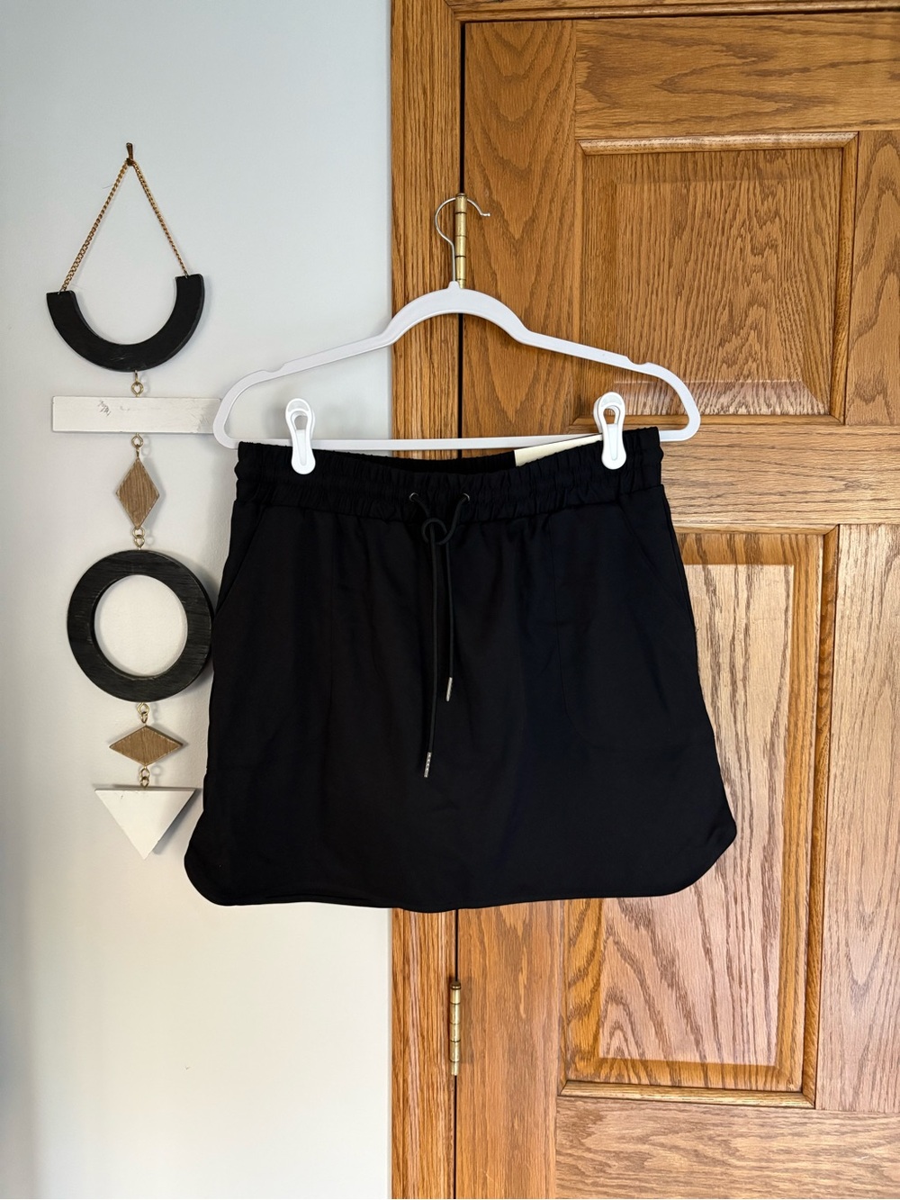 St. John's Bay Black Casual Drawstring Mini Skirt
